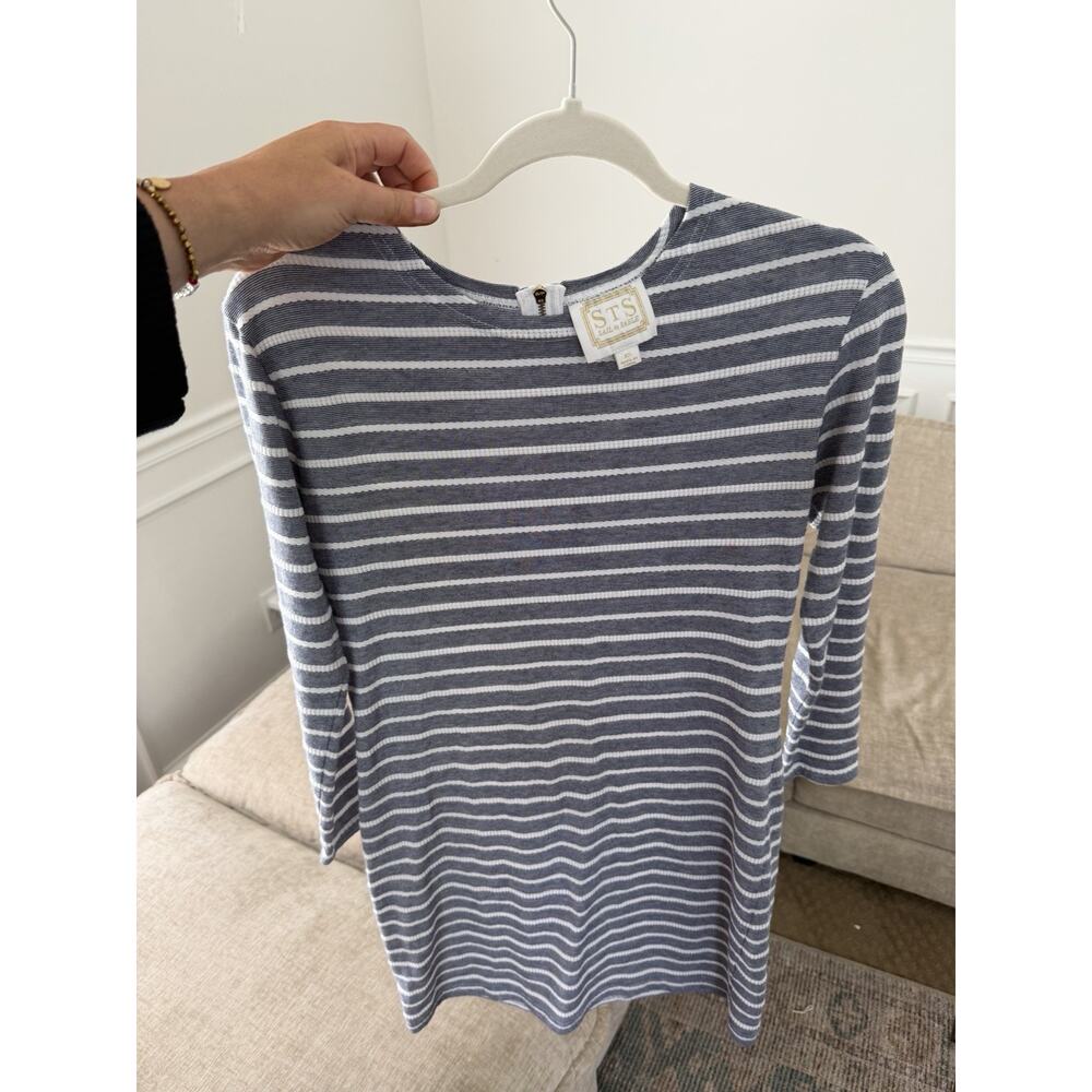 Sail to Sable STS Striped Knit Top Women’s XS Blue White Long Sleeve Preppy